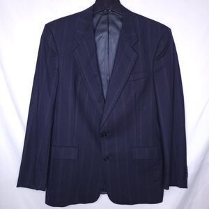 Christian Dior Wool Blazer Mens 42L Navy Striped